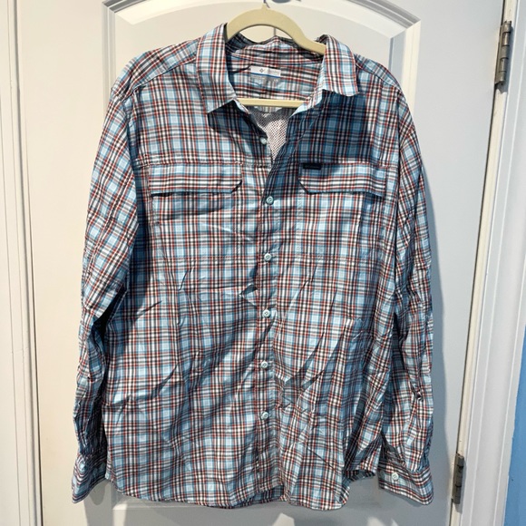 Columbia Mens ActiveWear Button-Up Shirt Breathable Mesh Back Size Large - Picture 1 of 6